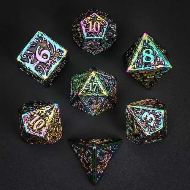 Hot Games Zestaw kostek Metal Rainbow DND Premium Box odgrywanie ról