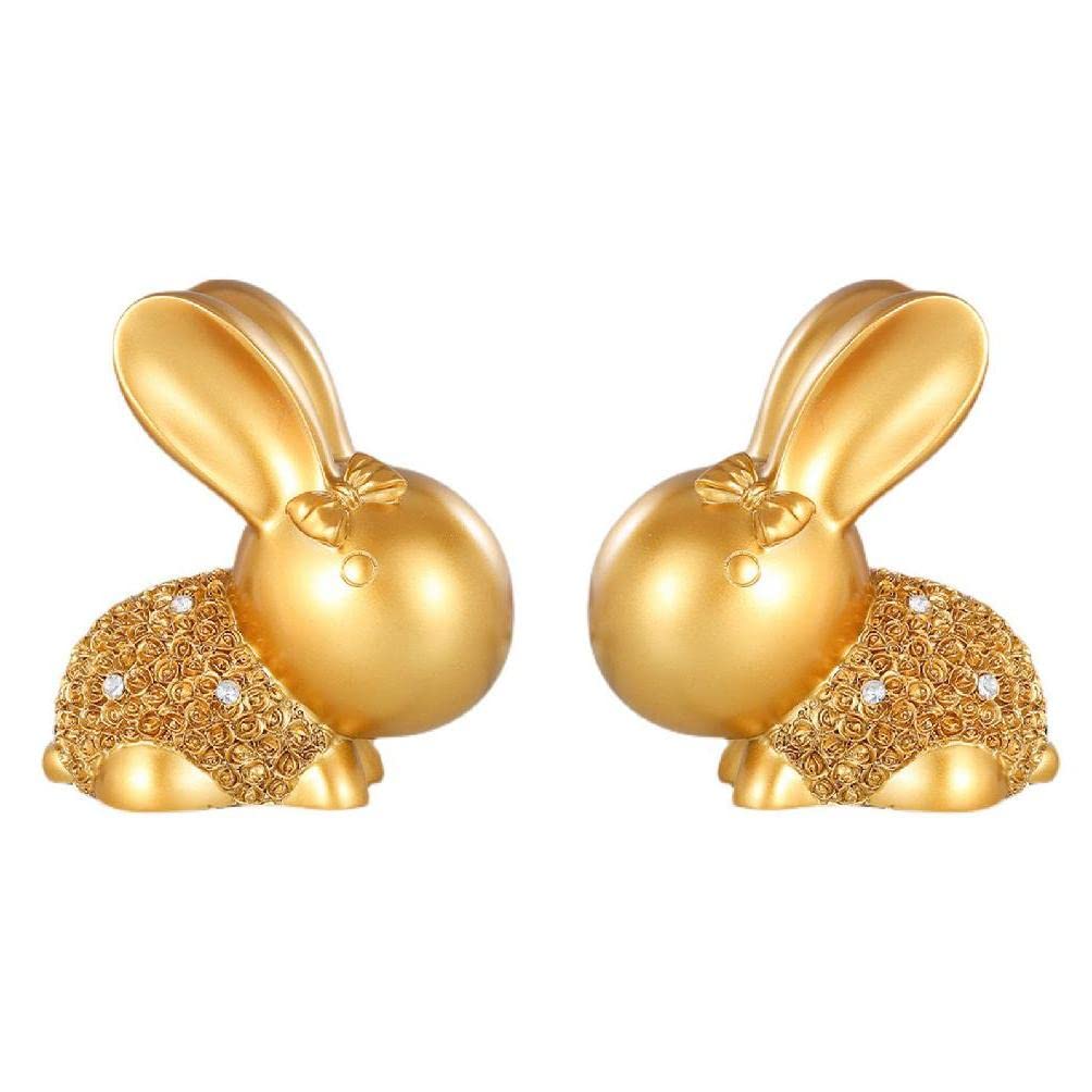 Statuette de lapin de Pâques WUURAA : artisanat d'art durable pour ornements de cour et d'intérieur