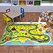 KC Cubs 5x7 Dinosaur Toy Car Dino Road Rug – Educational Play Mat Carpet for Kids, Toddlers, Nursery, Classroom, Playroom, Baby Daycare, Boys & Girls