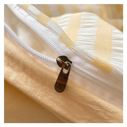 Linge de lit à rayures chic avec housse de couette et taies - 5