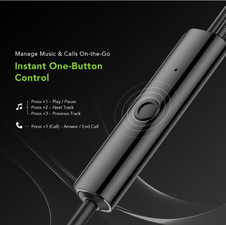 Image of Durable Metal Wired Earphones Earbuds with Microphone & Deep Bass Clear Sound Noise Isolating in Ear Headphones, Stereo Ear Buds for Cell Phones, Laptop, Tablet,