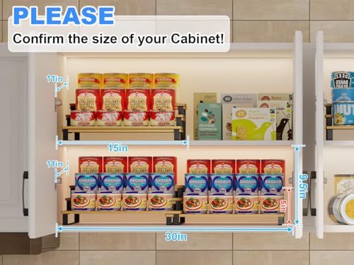 3-Tier-Expandable-Bamboo-Iron-Can-Organizer-Holds-30-Cans-Black-Adjustable-Pantry-Can-Storage-Rack-Cabinet-Food-Can-Shelf-Easy-Access-Holder-for-Canned-Goods-Assembly-Required-Black