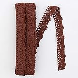 Color Cotton Crochet Cluny Lace Vintage Trimming 5 Meter (5.45 Yards) (#2) (Brown) (34518)