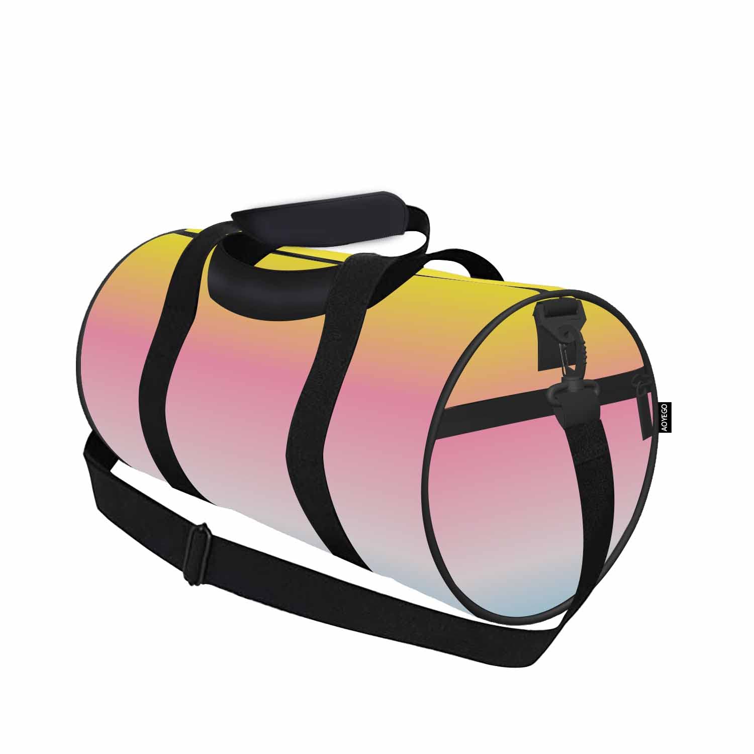AOYEGO Rainbow Travel Duffle Bag Unicorn Candy Gradient Colorful Sweet Overnight Bag For Men Women Weekender Bag For Traveling Sports Tote Gym Bag
