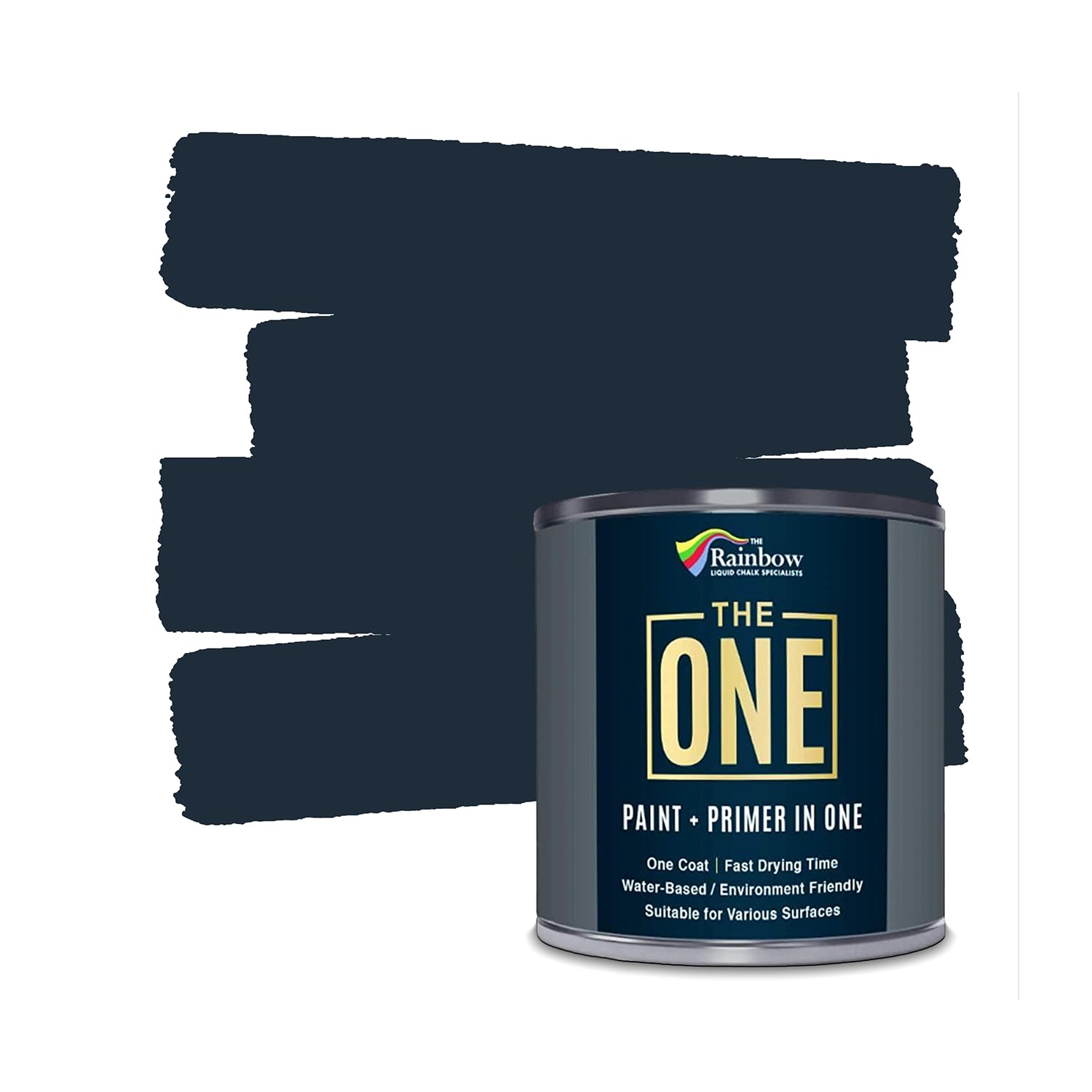 THE ONE All-In-One Paint & Primer - Midnight Satin, 1 L | Multi-Surface 1 Coat Formula | Easy Indoor & Outdoor Decorating for Home & Garden Walls, Floors & Furniture | Durable, Water-Based & Low VOC
