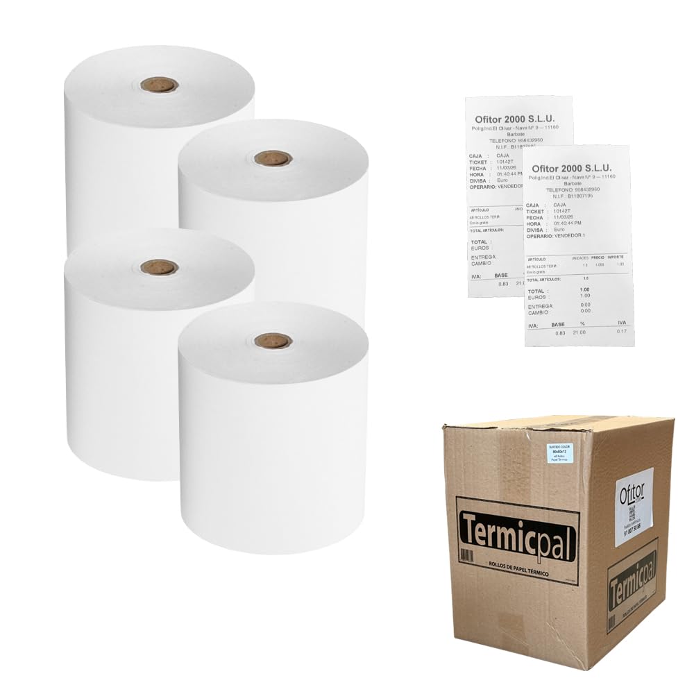 80x60 * 80 Rollos Papel Térmico