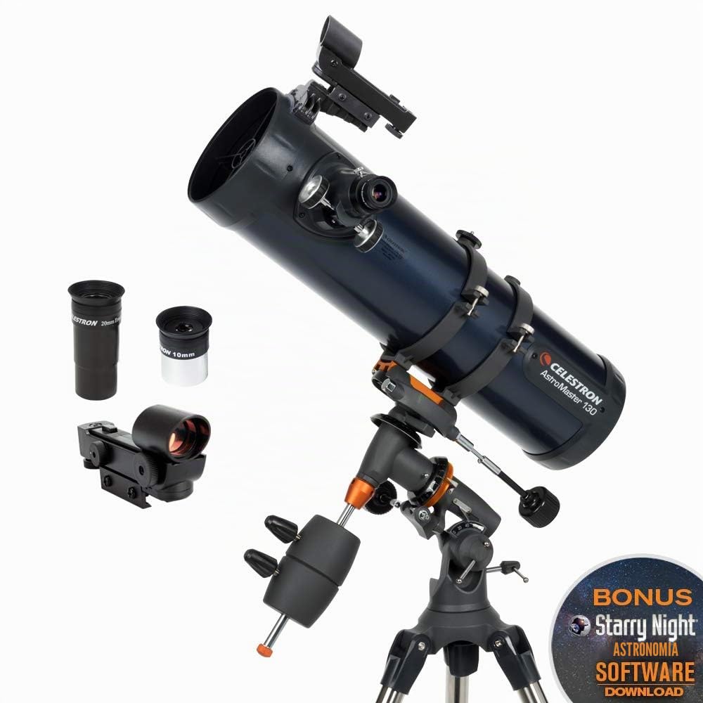 Celestron 822025 Telescopio 130EQ & CE94307 Kit Oculari e Filtri, Nero