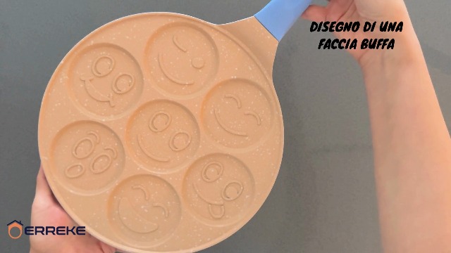 Padella Pancake Erreke 26cm - Antiaderente, Per Tutti I Fuochi, 7 Forme Divertenti Per Bambini, Blu - Foto 12