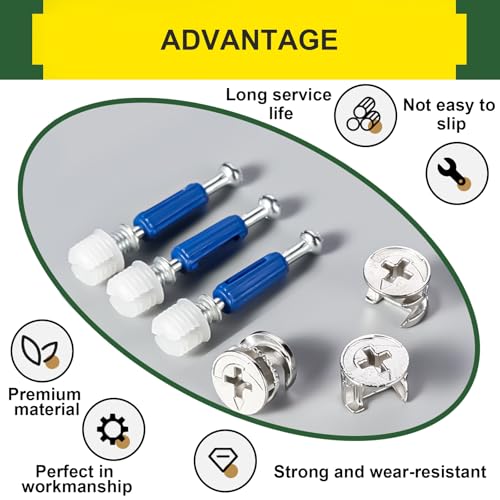 120pcs cam locks for furniture3-in-1 eccentric hardware wheels cam lock nuts and cam screws furniture cam lock fasteners for drawer dresser cabinet
