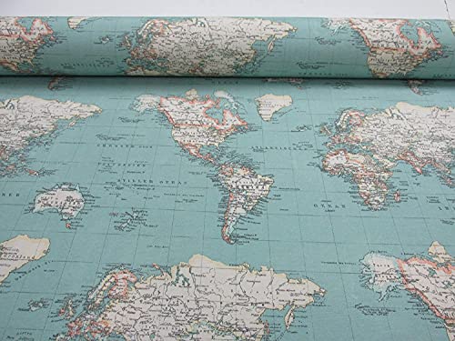 GADETEX Telas por metro loneta (Atlas Turquesa, 1,45x2,80 m)