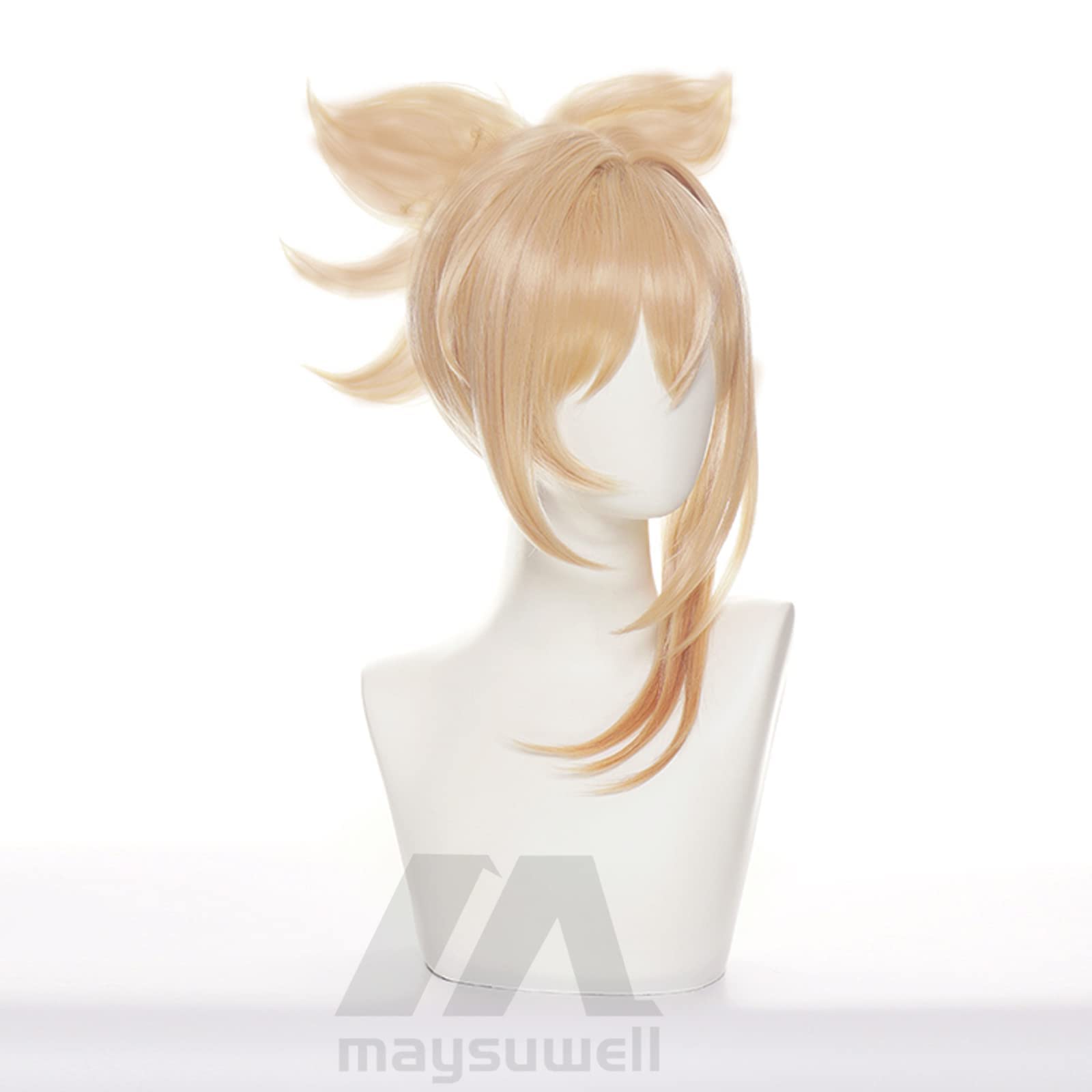 Blonde Gradient Asymmetric Sideburns Heat Resistant Synthetic Hairs for Women Halloween Cos Anime Party Replacement Wigs - Image 3