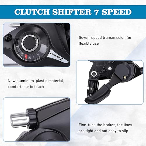 Image of Aruvia 7 Speed Bicycle Gear Set of 5 Accessories - Rear Derailleur, Freewheel, Chain, Shifter & Cable | Gear Kit for Cycle Size - 24T, 26T, 27.5T, 29T Gear Bike, Conversion Kit