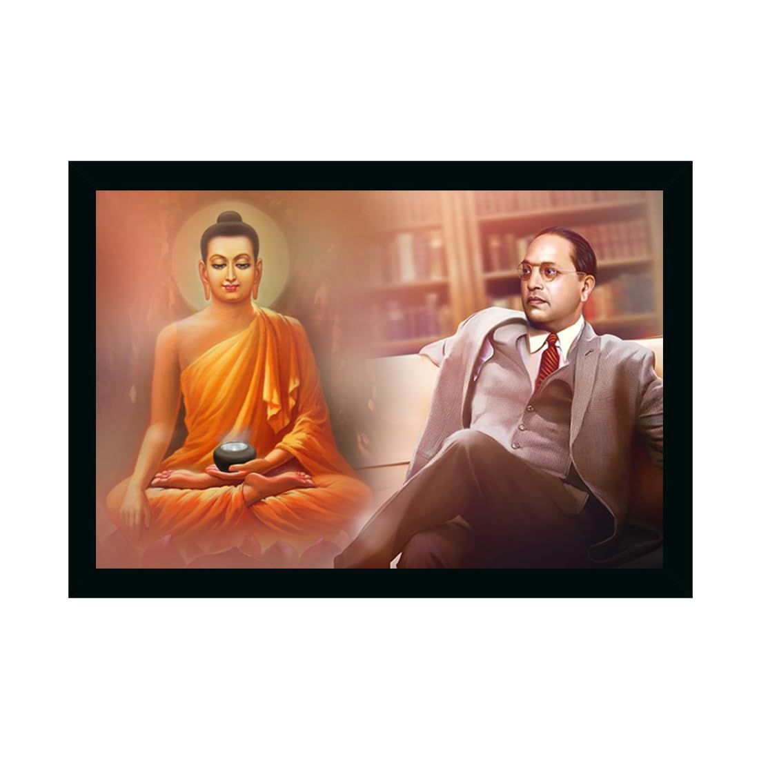 Buddha & Ambedkar Photo Frame - Elegant Wall Art -25