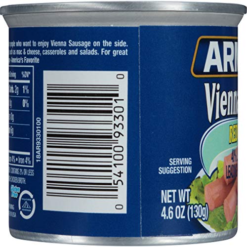 Armour Star Reduced Fat Vienna Sausage, Canned Sausage, 4.6 OZ (Pack of 24)