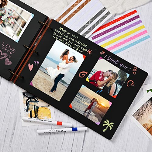 Image of Giiffu Scrapbook Refill Pages Photo Album Refill Paper | 20 Sheets 40 Black Pages 3 Ring Loose Leaf Thick Cardboard Refills for Giiffu 12x8.2 inch DIY Photo Album Scrapbook