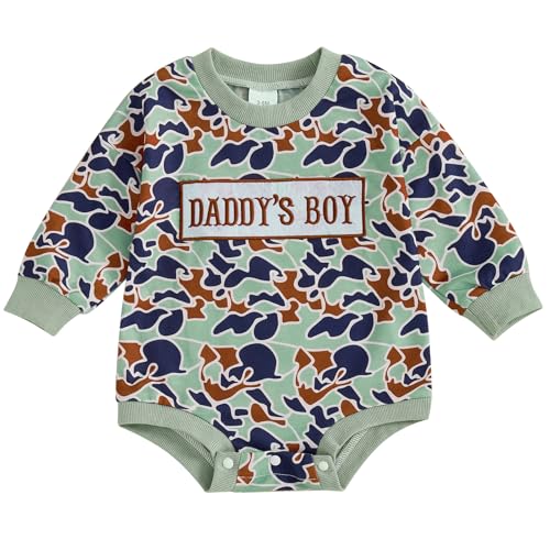 Image of Doisbetthsay Baby Sweatshirt Romper Newborn Fall Outfit Winter Clothes Letter Print Long Sleeve Bubble Romper Jumpsuit