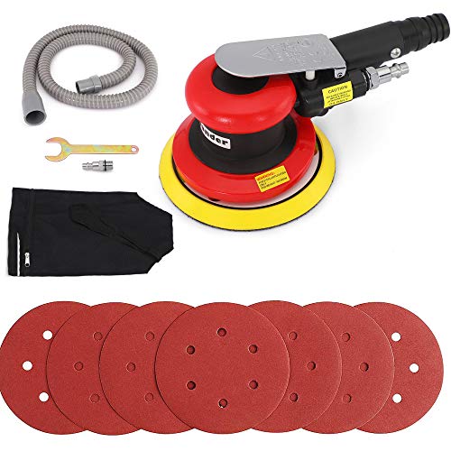 Air Random Orbital Sander, Pneumatic Palm Sander, 6-Inch Sander with Dust Bag