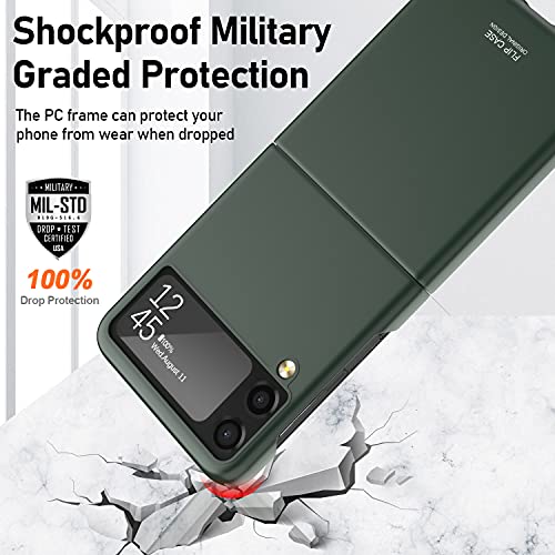 Vizvera Case For Samsung Galaxy Z Flip 3 5G 2021, Slim Fit Lightweight Matte Phone Case For Galaxy Z Flip 3-Green #TOP5
