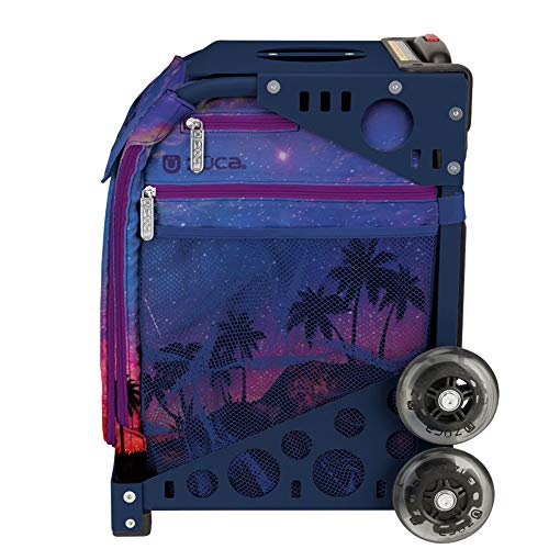 ZUCA Island Life Palm Trees Sport Insert Bag and Navy Frame with Flashing Wheels