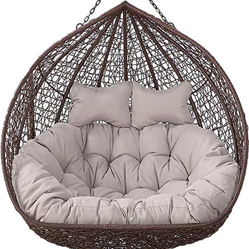 Cojín impermeable para hamaca de 2 plazas, grande, 140 x 110 cm, cojín de repuesto para silla colgante al aire libre, cojín de mimbre grueso y lavable, comodidad y relajación para muebles de patio