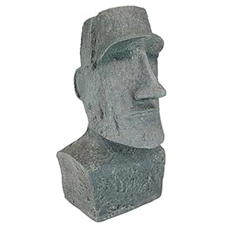 Design Toscano Easter Island Ahu Akivi Moai Monolith Garden Statue, Large 61 cm, Polyresin, Grey Stone