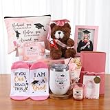 Juego de regalo de graduación: regalo de graduación para que ella exprese tus felicitaciones; esta caja de regalo de graduación es un regalo significativo para amigos, hermanas, hermanos, hija, hijo o cualquier graduado de 2026 para calentar su corazón y celebrar su logro; diseñada con elementos ricos y exquisitos de tema de graduación en nuestro juego de regalos de graduación para mujeres y hombres, definitivamente les encantará esta cesta de regalo genial y considerada