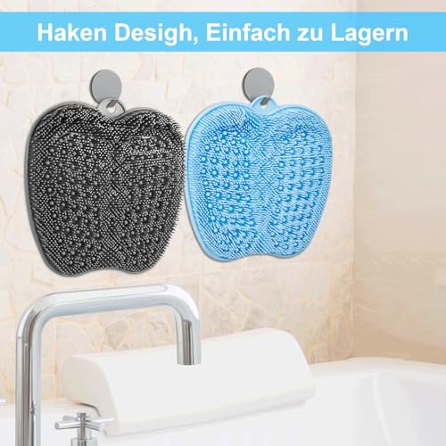 BESKAR Fußwäscher Bath Massage Pad mit Rutschfesten Saugnäpfen, Fuss Wäscher Dusche zum Reinigen der Füße Peeling No Bend, Fußpunkte Reflexzonenmatte zur Entspannung der Füße 6