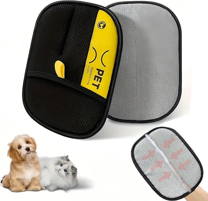 Image of 2PCS Hair Removal Glove, Pet Hair Removal Tool, Reusable Removal Tool for Couch, Furniture, Carpet, Car Seat, Cat Grooming Tools