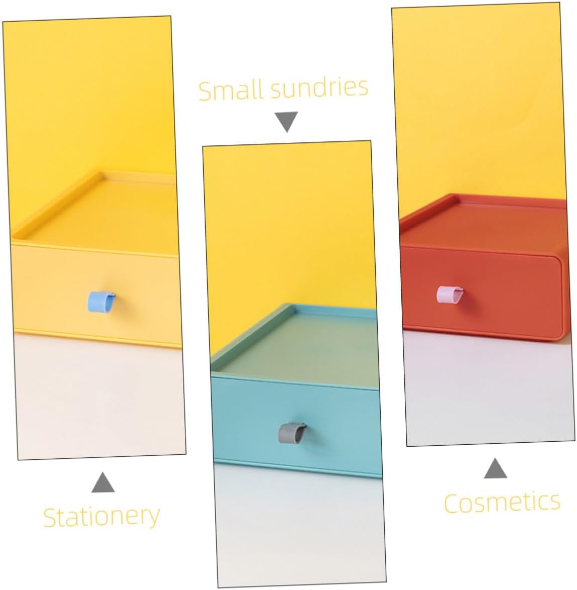 4pcs Stackable Desktop Storage Drawers Multi-color Table Organizer Boxes with PP Material for Office and Home Use Easy-access Drawer Cases for Efficient Item Sorting and Space