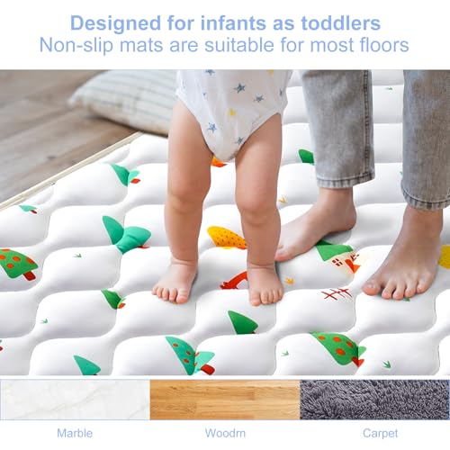 Vividvibebearpas WB-09 Premium Foam Baby Play Mat 50 Inch X 50", Thick One-Piece Crawling, Odorless Floor Mat, Non-Slip Cushioned Baby Playmat For Infants,Babies,Toddlers. Machine Washable thumb #2