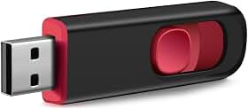 Pen drive USB de 8 GB, pen drive USB 2.0, pen drive para armazenamento de dados, preto/vermelho