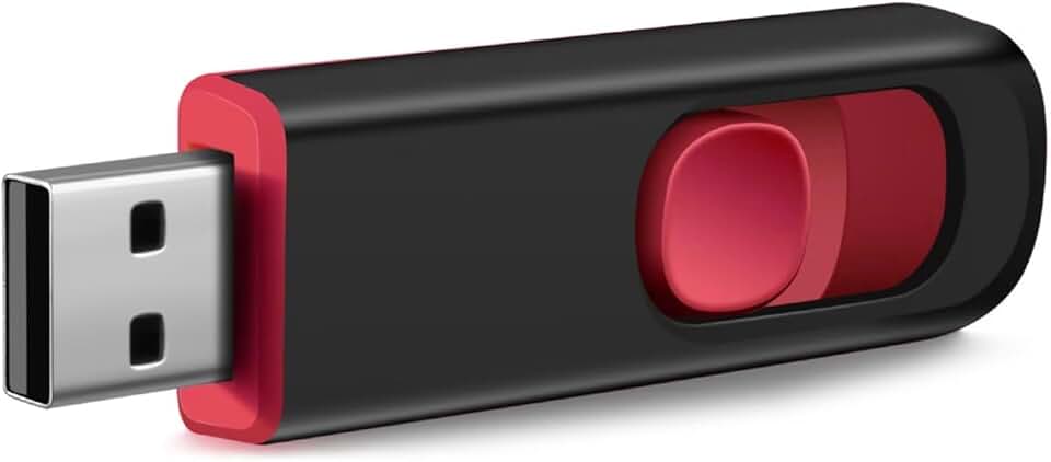 Pen drive USB de 8 GB, pen drive USB 2.0, pen drive para armazenamento de dados, preto/vermelho