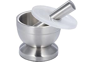 Premier Stainless Steel Mortar and Pestle - Supreme Kitchen Spice Herb Pesto Pull Crusher