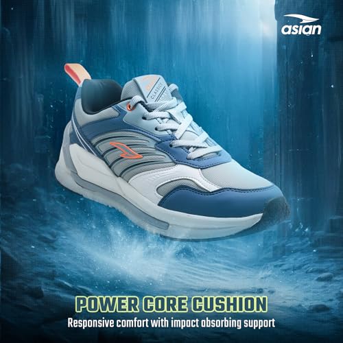 Image of ASIAN Powerkick-05 Running Shoes for Men | Breathable Mesh Knit Sports Shoes | EVA Midsole for Energy Return | Memory Foam Sneaker for Boys | Ideal for Gym, Sports, and Training