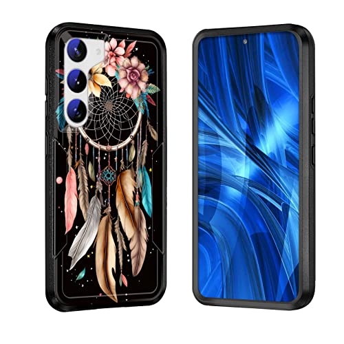 JHYYTUJTYP for Galaxy S23 Plus Case,[Military Grade Drop Tested] Heavy-Duty Tough Rugged Shockproof Protective Case for Samsung Galaxy S23 Plus 6.6" 2023,Dream Catcher Flower - image 1