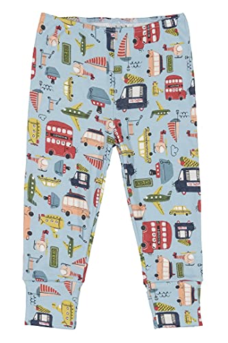 Conjunto Bebê Menino Algodão Body Manga Curta Calça Bandana 03 Peças Roupas de Bebe Meios Transporte