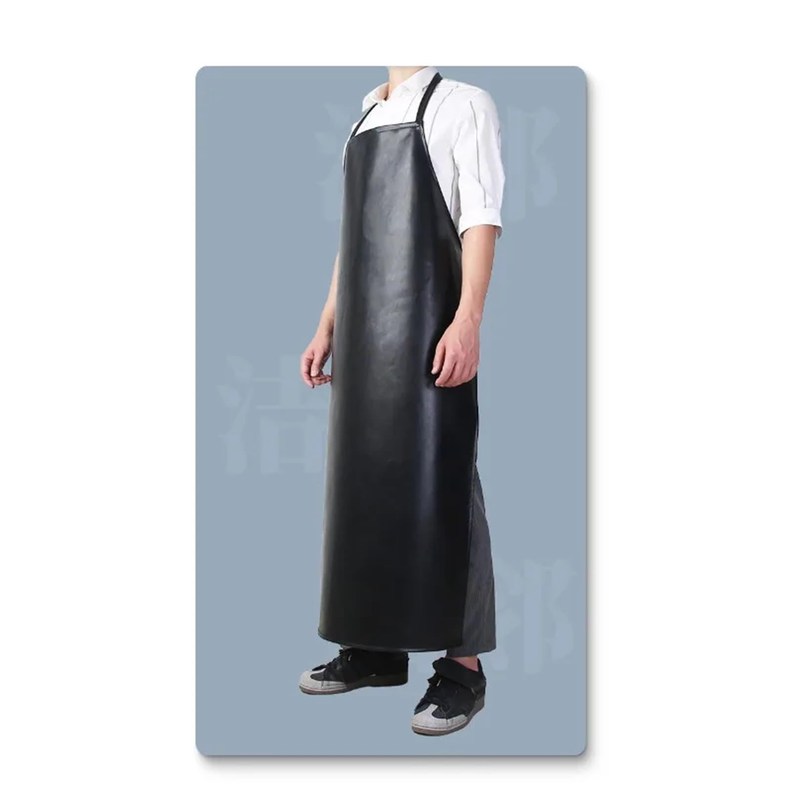 delantal cocina Use cintura extendida trabajo for adultos impermeable a prueba de aceite negro delantal cuero suave hombres mujeres cocina hogar