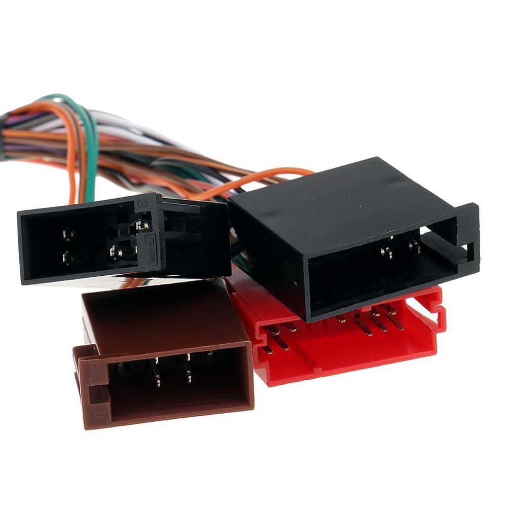 Car Stereo Radio ISO Standard Wiring Harness Connector Adapter Plug Cable for Audi Navigation with Quadlock Connection