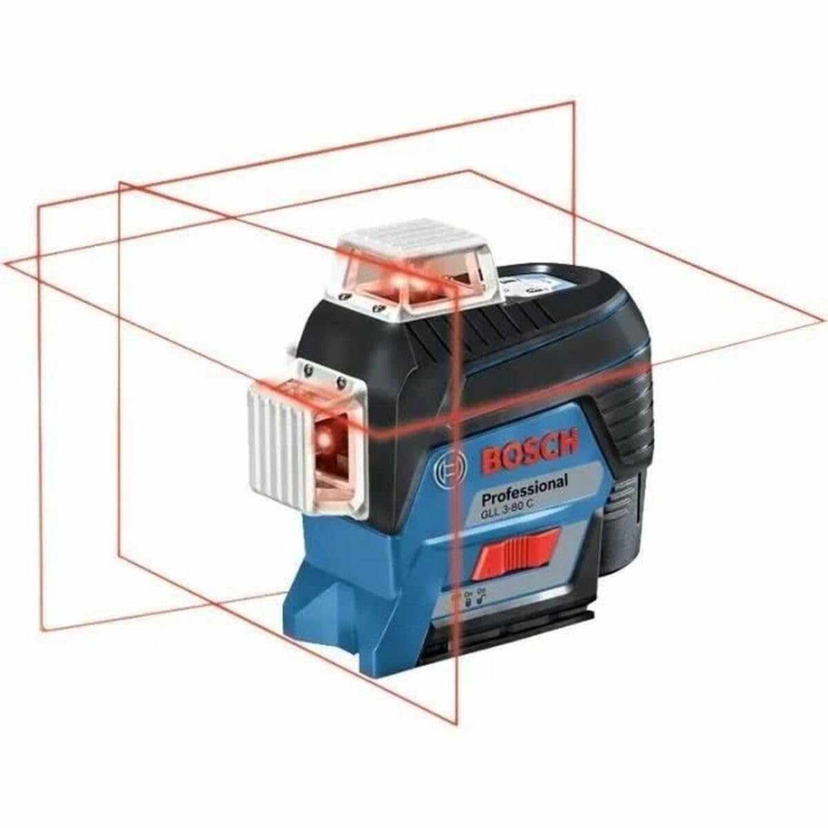 Bosch Professional12V System Laser Level GLL 3-80 C (1x battery 12V, red laser, interior, w/app function, mount, working range: 30m, in L-BOXX)