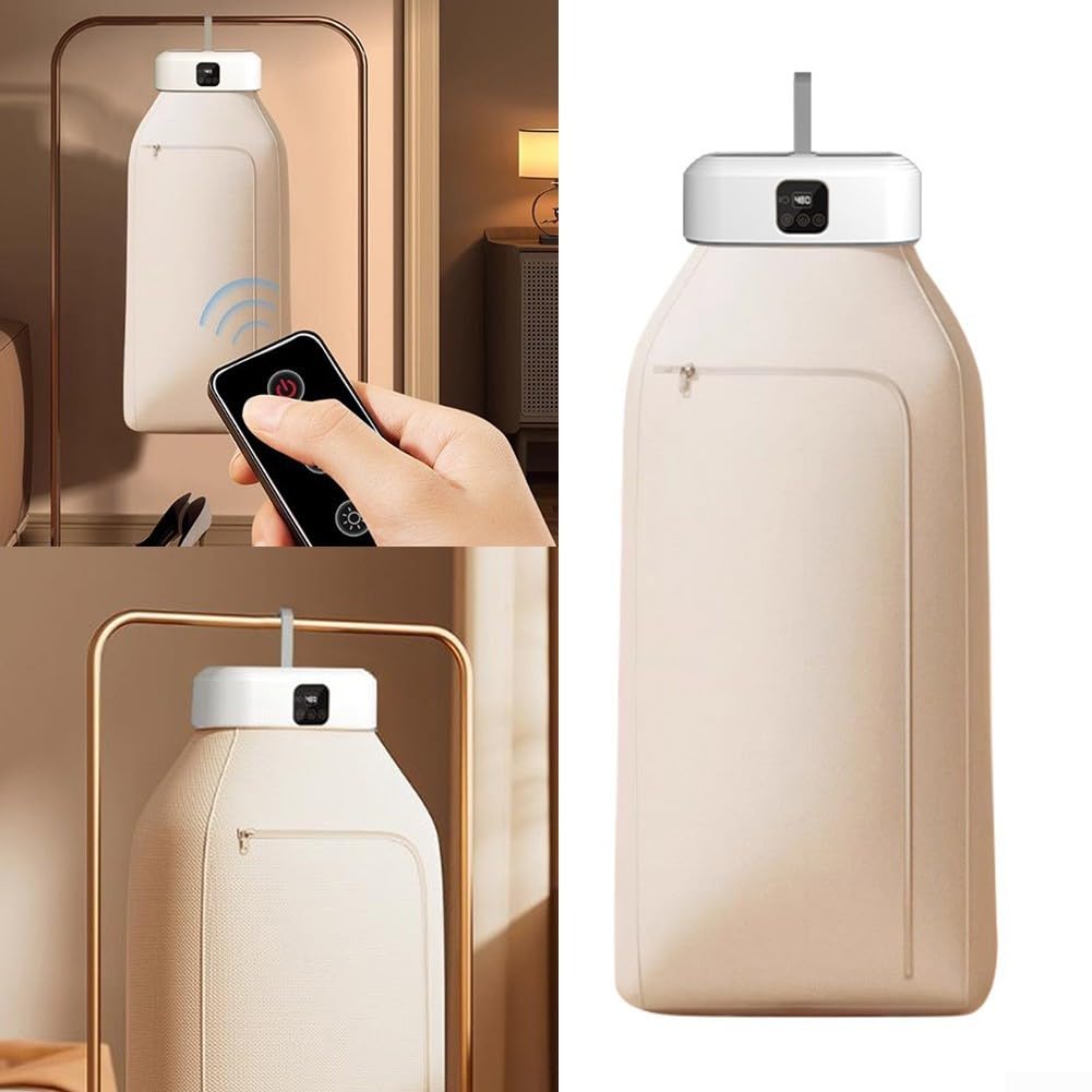 HpLive Mini secadora, secadora portátil de 600 W con temporizador de 1-8H, control de tiempo inteligente, mando a distancia plegable para el hogar, secadora pequeña