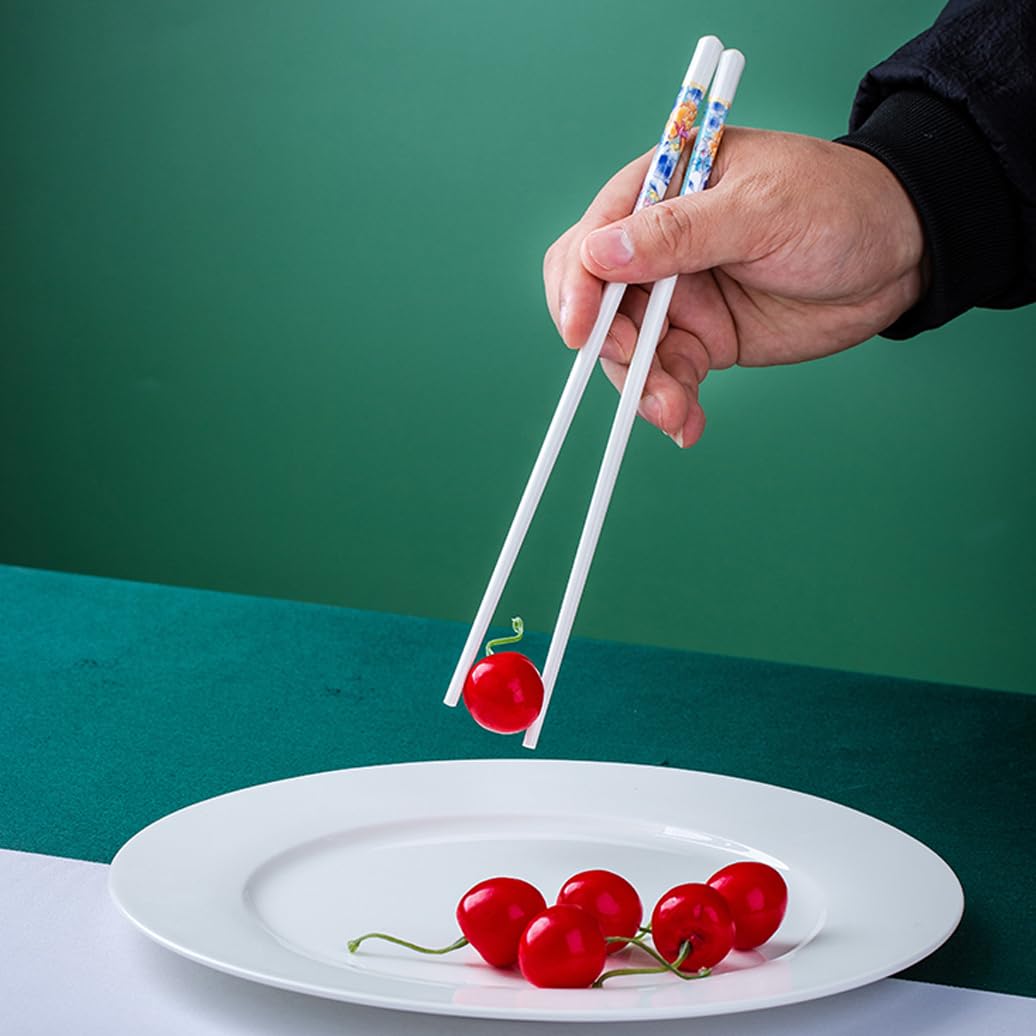 Boissticles en Porcelaine Cadeau De Fleurs avec Boîte-Cadeau, Baguettes Chinoises en Os De La Chine, Baguettes Premium Réutilisables, Lave-Vaisselle À Haute U