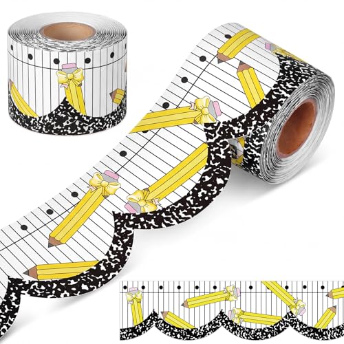 Zonon 65ft Composition Pencil Scalloped Bulletin Board Borders