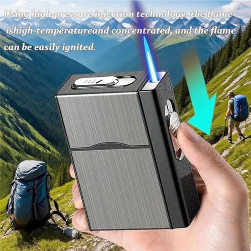 Encendedor 2 en 1 estuche para cigarrillos recargable USB miniatura 3