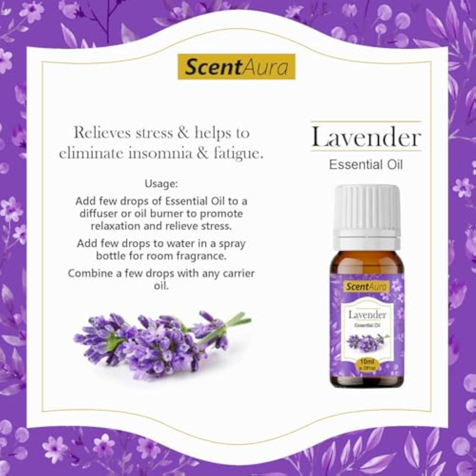 ScentAura Aroma Essential - Rose/Lavender, Pack of 2