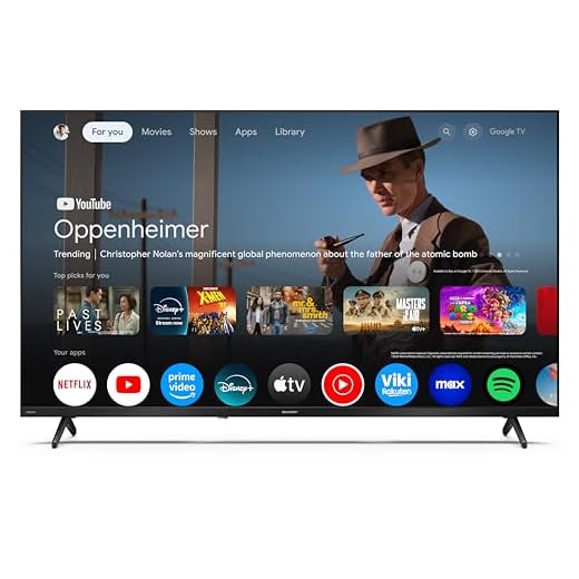 SHARP 40HF3365E – Google TV, 40" FHD, Rahmenlos, 60 Hz, QLED, Google Assistant mit Mikrofon, Chromecast, Bluetooth, 2x8 W Sound, 3X HDMI, 2X USB, Farbe: Schwarz