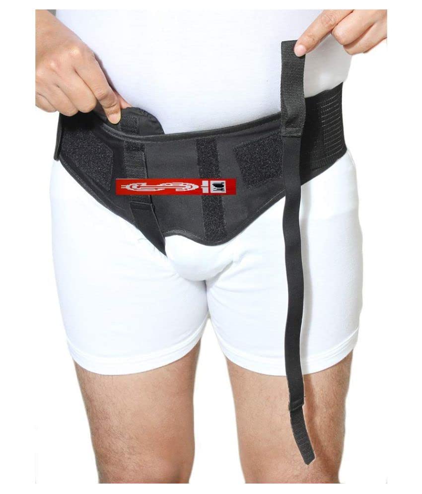 Image of TADDY Inguinal Hernia Belt For Men Hernia Support Truss with Removable Pressure Pads Double Hernia Pain Relief Comfortable Brace (Medium, Black)