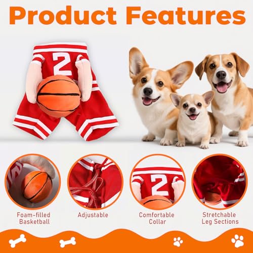 Disfraz Baloncesto para Perros TMLDOT Talla M Rojo miniatura 5