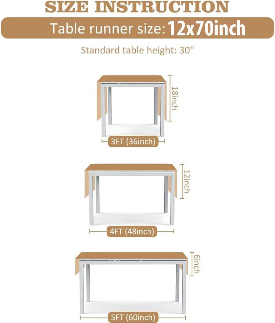 Qniceone Table Runner 12 x 70 inch Farmhouse Style, Vintage Cotton Linen Macrame Table Runner with Handmade Tassels for Bohemian Rustic Wedding Bridal Shower Home Dining Table Decor