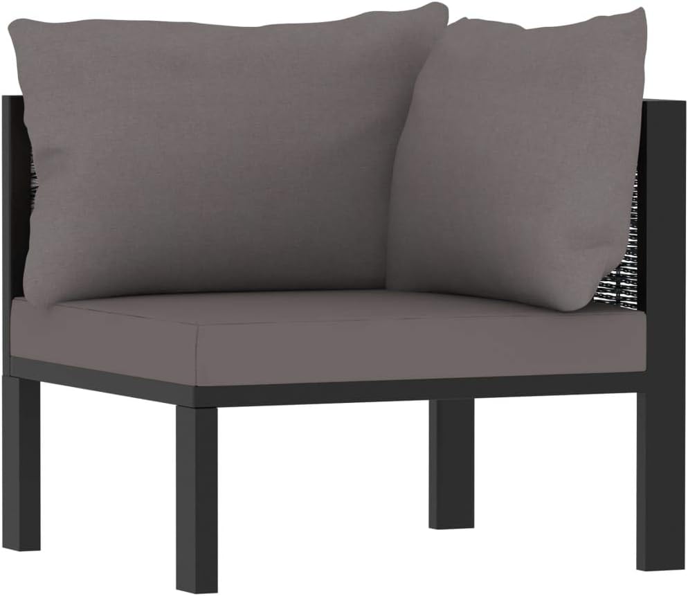 Sectional Corner Sofa with Left Armrest,Outdoor Patio Furniture,Outdoor Lounge Sofa,All-Weather Outdoor Combination Sofa,for Decks,Porches,Backyard,Poly Rattan Anthracite