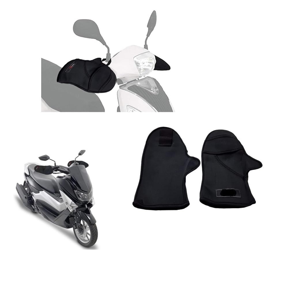 Funda para moto afelpada impermeable + funda para sillín + manoplas cubremanos de neopreno compatible con Gilera DNA 50 Talla XL 246 x 105 x 127 cm Kit para moto scooter Maxiscooter Maximoto